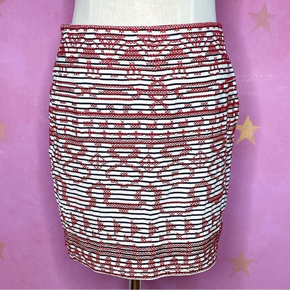 THML Anthropologie Embroidered Western Mini Skirt Women's Size Medium